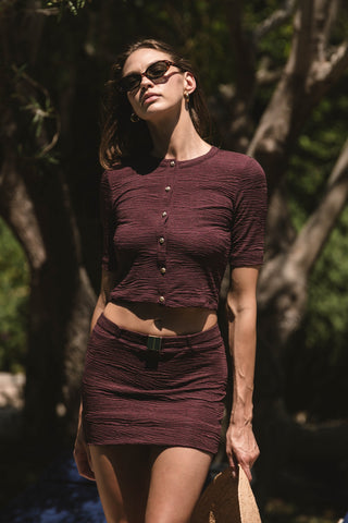 Lisa Swim Cardigan - Fudge Jacquard