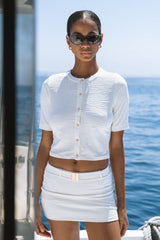 Lenny Swim Skirt - Cloud Jacquard