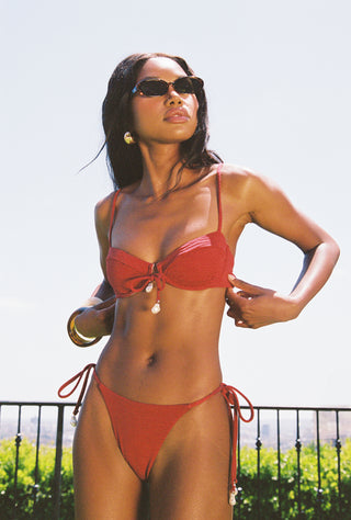 Fonda Top - Sundried Tomato Jacquard