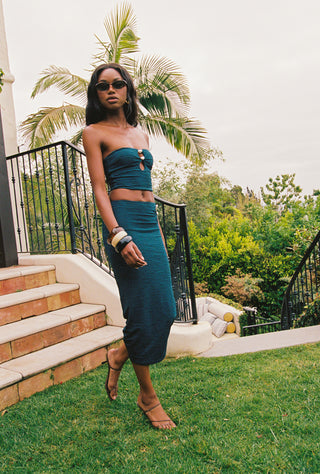 Rose Skirt - Pond Jacquard