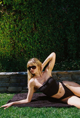 Skye Corset Top - Coffee Jacquard