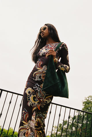 Payton Dress - Coffee Paisley