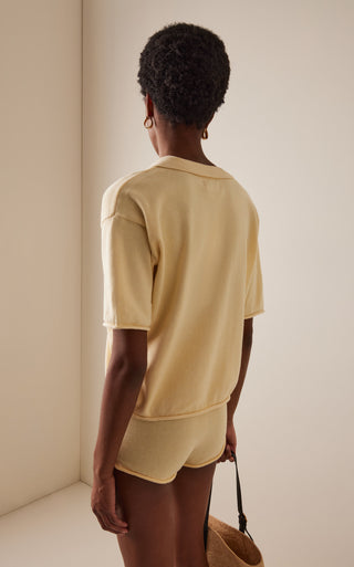 Josie Cotton Cashmere Polo - Butter Yellow